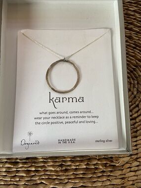 Dogeared Hammered Karna Circle Necklace - Silver